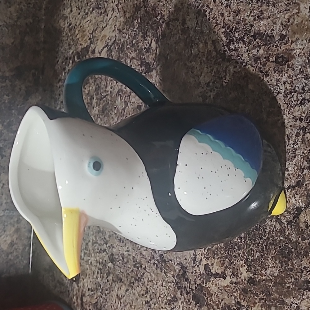 Colorful Toucan Ceramic Pitcher - Picture 2 of 5